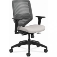 HON Solve Chair - Fabric Seat - Charcoal Back - Black Frame - Mid Back - Sterling
