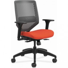 HON Solve Chair - Fabric Seat - Charcoal Back - Black Frame - Mid Back - Bittersweet