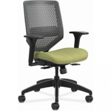 HON Solve Chair - Fabric Seat - Charcoal Back - Black Frame - Mid Back - Meadow