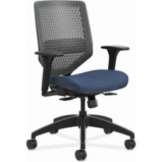 HON Solve Chair - Fabric Seat - Charcoal Back - Black Frame - Mid Back - Midnight