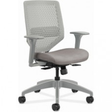 HON Solve Chair - Fabric Seat - Titanium Back - Black Frame - Mid Back - Sterling