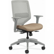 HON Solve Chair - Fabric Seat - Titanium Back - Black Frame - Mid Back - Putty