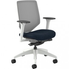 HON Solve Chair - Midnight Fabric Seat - Fog Mesh Back - Designer White Frame - Mid Back - Midnight