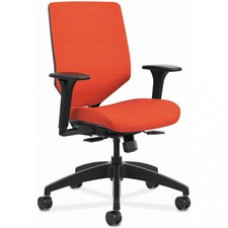 HON Solve Chair - Fabric Seat - Charcoal Fabric Back - Black Frame - Mid Back - Bittersweet