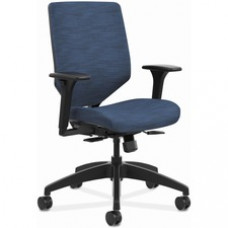 HON Solve Chair - Fabric Seat - Charcoal Fabric Back - Black Frame - Mid Back - Midnight