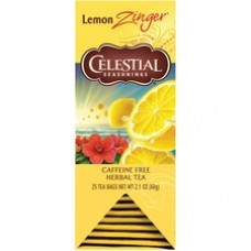 Celestial Seasonings Lemon Zinger Herbal Tea Bag - 25 / Box