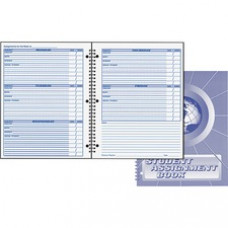 Ward 40 Week Student Assignment Book - Weekly, Daily - 9 Month - 8 1/2" x 11" - Twin Wire - White - Laminated, Hole-punched, Durable