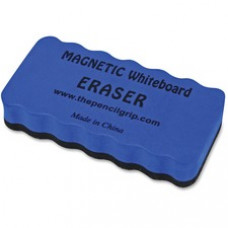 The Pencil Grip Magnetic Whiteboard Eraser - 2" Width x 4" Length - Ergonomic Design, Soft, Dirt Resistant, Magnetic - Blue - 1Each