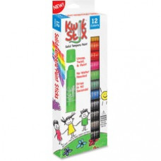 The Pencil Grip Kwik Stix 12-color Solid Tempera Paint - 12 / Set - Red, Black, Blue, Yellow, Brown, Green