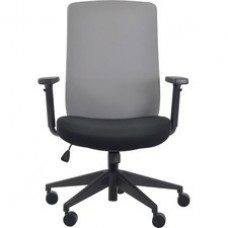 Eurotech Gene Fabric Seat/Back Executive Chair - Black Fabric Seat - Gray Fabric Back - 5-star Base - 1 Each