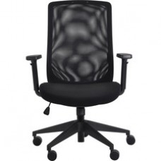Eurotech Gene Mesh Back Executive Chair - Black Fabric Seat - Black Mesh Back - 5-star Base - 1 Each