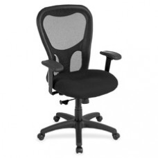 Eurotech Apollo Synchro High Back Chair - Onyx Fabric Seat - Black Back - High Back - 5-star Base - Armrest - 1 Each