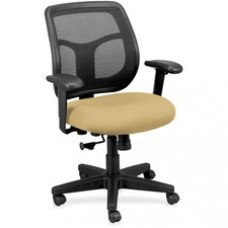 Eurotech Apollo Synchro Mid-Back Chair - Sand Fabric Seat - Black Fabric Back - Mid Back - 5-star Base - Armrest - 1 Each