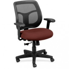 Eurotech Apollo Synchro Mid-Back Chair - Persimmon Fabric Seat - Black Fabric Back - Mid Back - 5-star Base - Armrest - 1 Each