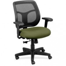 Eurotech Apollo Synchro Mid-Back Chair - Avocado Fabric Seat - Black Fabric Back - Mid Back - 5-star Base - Armrest - 1 Each