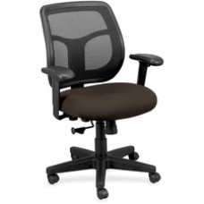Eurotech Apollo Synchro Mid-Back Chair - Pumpernickel Fabric Seat - Black Fabric Back - Mid Back - 5-star Base - Armrest - 1 Each