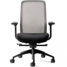Raynor Vera Mesh Back Executive Chair - Black Fabric Seat - Mesh Back - 5-star Base - Charcoal - 1 Each