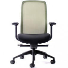 Raynor Vera Mesh Back Executive Chair - Black Fabric Seat - Mesh Back - 5-star Base - Lime - 1 Each