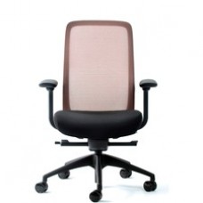 Eurotech Vera Mesh Back Executive Chair - Black Fabric Seat - Mesh Back - 5-star Base - Black, Red - 1 Each