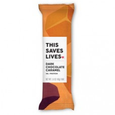 This Saves Lives Dark Chocolate/Caramel Bars - Gluten-free, Low Sugar, High-fiber - Dark Chocolate, Caramel - 1.40 oz - 12 / Box
