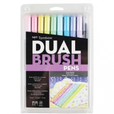 Tombow Dual Brush Pen Set - Fine Pen Point - Brush Pen Point StyleWater Based Ink - Nylon Tip - 10 / Pack