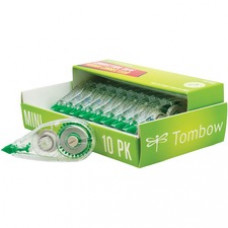 Tombow Mini Mono Correction Tape Dispensers - 0.16" Width x 19.67 ft Length - 1 Line(s) - White Tape - Ergonomic - Acid-free, Non-refillable - 10 / Pack - White