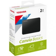 Toshiba Canvio Basics 2 TB Portable Hard Drive - External - Black - USB 3.0 - 1 Year Warranty