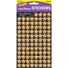 Trend Gold Sparkle Stars superShapes Stickers - (Sparkle Stars) Shape - Self-adhesive - Acid-free, Fade Resistant, Non-toxic, Photo-safe - Gold - 400 / Pack