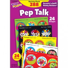 Trend Pep Talk Scratch 'n Sniff Stinky Stickers - Unicorn, Country Critters, Ribbeting Rewards, Candy Compli-MINTS, Snappy Apples, Star Praise Shape - Acid-free, Non-toxic, Photo-safe, Scented - 5.88