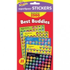 Trend Best Buddies Super Spots Stickers - 2500 (Shape) Shape - Photo-safe, Acid-free, Non-toxic - Assorted - 2500 / Pack