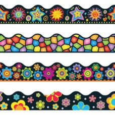 Trend Bulletin Board Trimmer Variety Pack - (Brights on Black) Shape - Reusable, Durable, Precut - 2.25