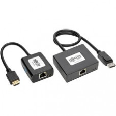 Tripp Lite Display Port to HDMI Over Cat5/6 Video Extender Transmittor & Receiver - 1 Input Device - 1 Output Device - 150 ft Range - 2 x Network (RJ-45) - 2 x USB - 1 x HDMI Out - DisplayPort - Full HD - 1920 x 1080 - Twisted Pair - Category 6a - TAA Com