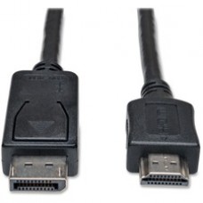 Tripp Lite 3ft DisplayPort to HDMI Cable Adapter Converter DP to HDMI M/M - DisplayPort/HDMI for Monitor, TV, Audio/Video Device - 3 ft - 1 x DisplayPort Male Digital Audio/Video - 1 x HDMI Male Digital Audio/Video - Black