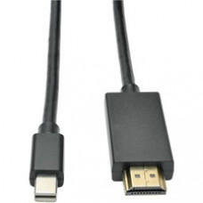 Tripp Lite 6ft Mini DisplayPort to HD Adapter Converter Cable mDP to HD 1920 x 1080 M/M - Mini DisplayPort/HDMI for Audio/Video Device, TV, Monitor - 6 ft - 1 x Mini DisplayPort Male Digital Audio/Video - 1 x HDMI Male Digital Audio/Video - Black