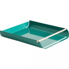 U Brands Metal Letter Tray, Desktop Accessory, Arc Collection, Green (3544A02-06) - 1.8