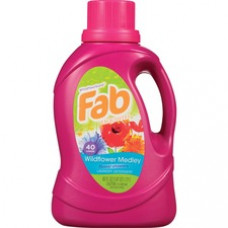Fab Liquid Laundry Detergent - Liquid - 60 fl oz (1.9 quart) - Wildflower Medley Scent - 6 / Carton - Multi