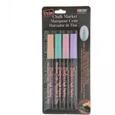 Marvy Bistro Fine Point Chalk Marker - Fine Marker Point - 3 mm Marker Point Size - Pale Violet, Blush Pink, Pastel Peach, Peppermint Water Based, Pigment-based Ink - 4 / Set