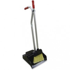 Unger Ergo Dustpan/Broom Combo - Aluminum Handle - Black, Silver, Red Handle