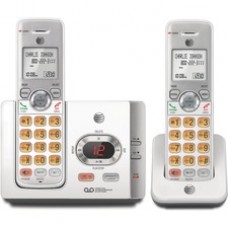 AT&T EL52215 DECT 6.0 Cordless Phone - Silver, Black - Cordless - 1 x Phone Line - 2 x Handset - Speakerphone - Answering Machine