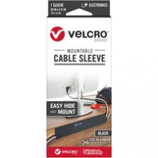 VELCRO® Mountable Cut-To-Length Cable Sleeves - Cable Sleeve - Black - 2 Pack