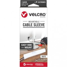 VELCRO® Mountable Cut-To-Length Cable Sleeves - Cable Sleeve - White - 1 Pack