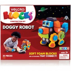VELCRO® Soft Blocks Doggy Robot Set - Theme/Subject: Learning - Skill Learning: Robot, Construction, Imagination, Creativity, Problem Solving, Building - 3 Year & Up - 35 Pieces - Multi