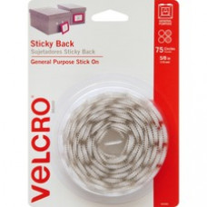 VELCRO® Brand Sticky Back Tape - Adhesive Backing - Dispenser Included - 75 / Pack - White