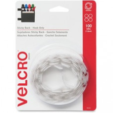 VELCRO® Brand Sticky Back Round Coin Fasteners - 100 / Pack - White
