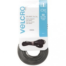 VELCRO® Brand Reusable Ties - Black, Gray - 50 Pack