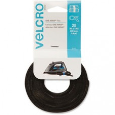 VELCRO® Brand Reusable Self-Gripping Cable Ties - Black - 25 Pack