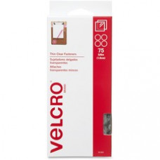 VELCRO® 91302 Clear Hook & Loop Fastener Coins - Adhesive Backing - 75 / Pack - Clear