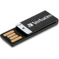 Verbatim 16GB Clip-it USB Flash Drive - Black - 16 GB - USB 2.0 - Black - Lifetime Warranty - 1 / Each