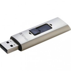 Verbatim 256GB Store 'n' Go Vx400 USB 3.0 Flash Drive - Silver - 256 GB - USB 3.0 - Silver - Lifetime Warranty
