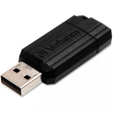 Verbatim 64GB Pinstripe USB Flash Drive - Black - 64GB - Black
